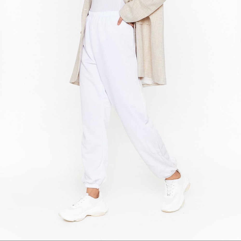 White joggers